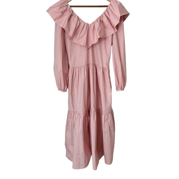 ENGLISH FACTORY Pink Tiered Dress Size Medium Midi - Picture 5 of 16